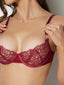 EDEN EMBROIDERED LACE BRA & PANTY SET RHUBARB / S