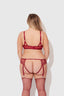 EDEN EMBROIDERED LACE BRA & PANTY SET RHUBARB / S