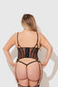 EDEN EMBROIDERED LACE BUSTIER & G-STRING SET BLACK / S