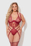 EDEN EMBROIDERED LACE TEDDY RHUBARB / S