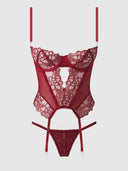 EDEN EMBROIDERED LACE BUSTIER & G-STRING SET