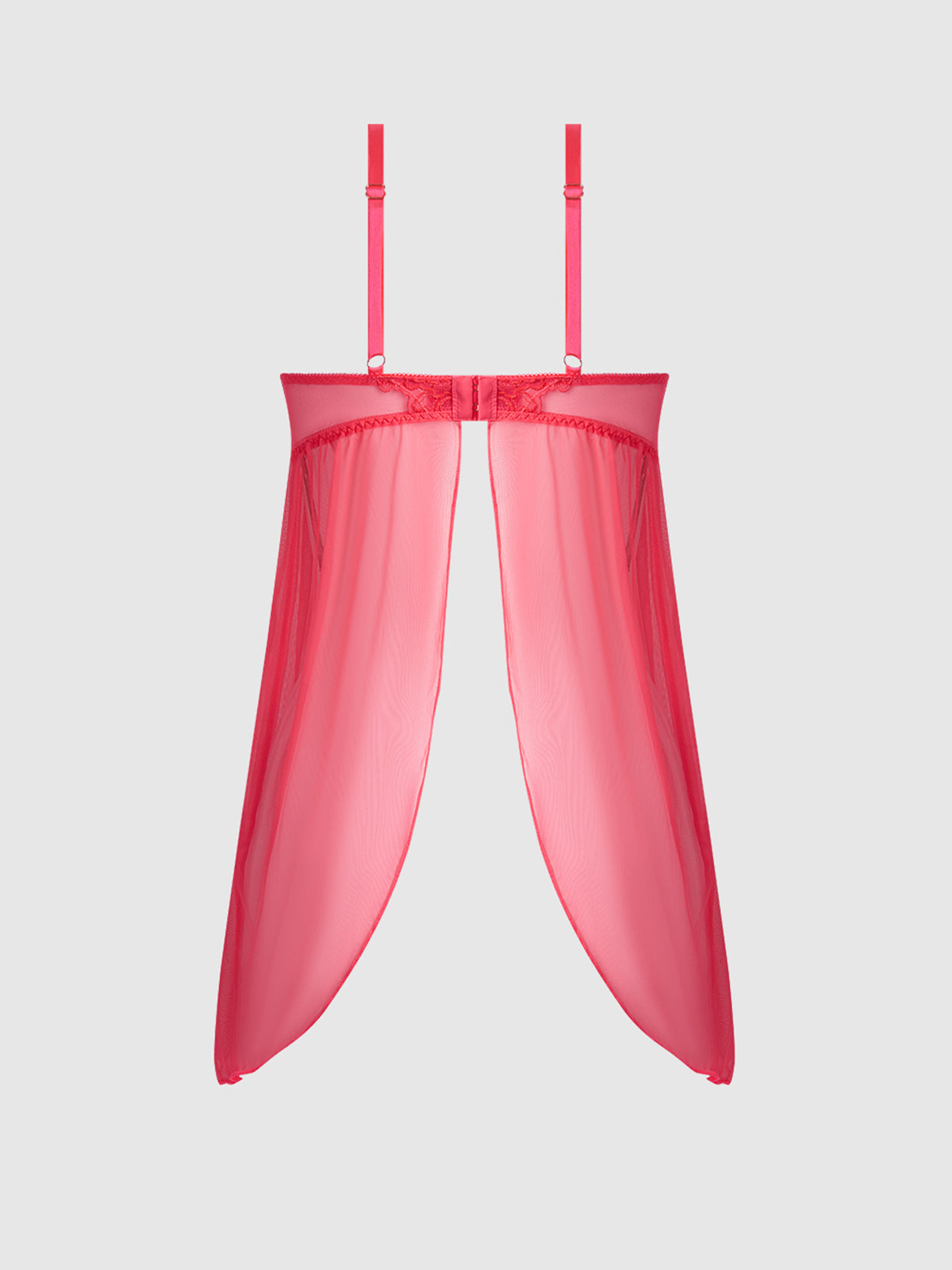 EDEN EMBROIDERED MESH & SATIN BABYDOLL