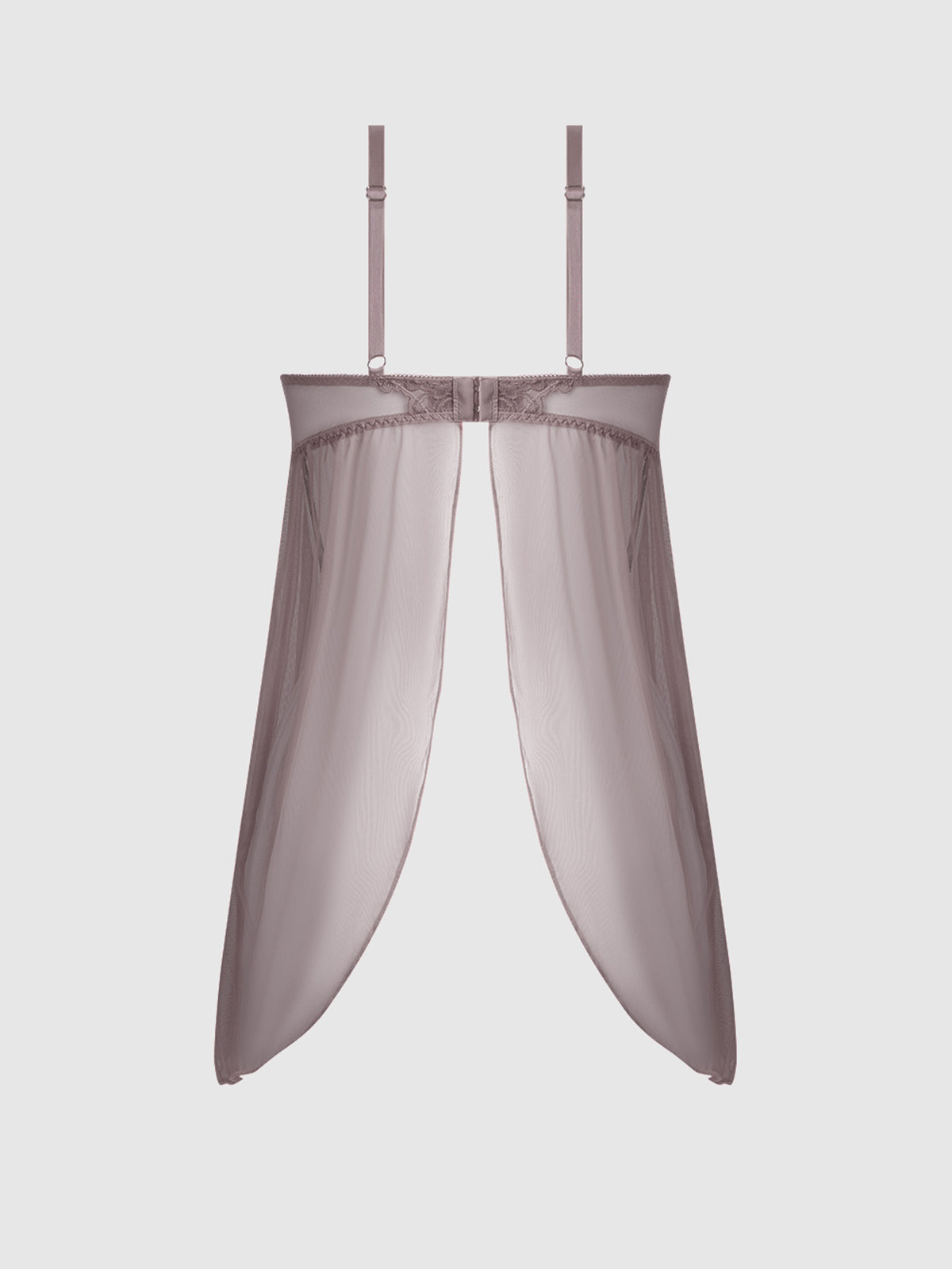 EDEN EMBROIDERED MESH & SATIN BABYDOLL