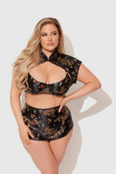 DRAGON 3 PIECE SKIRT SET BLACK / S