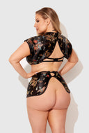 DRAGON 3 PIECE SKIRT SET BLACK / S
