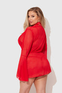 DRAGON 3 PIECE ROBE SET RED / S