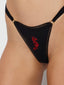 DRAGON 3 PIECE PRINTED G-STRING PACK BLACK / S/M