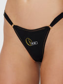 DRAGON 3 PIECE PRINTED G-STRING PACK BLACK / S/M