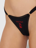 DRAGON 3 PIECE PRINTED G-STRING PACK BLACK / S/M