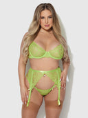 SHAVON LACE BRA, GARTER & THONG SET