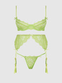 SHAVON LACE & CHIFFON BUSTIER & THONG SET