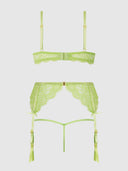 SHAVON LACE & CHIFFON BUSTIER & THONG SET