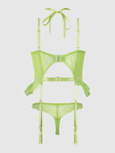 SHAVON LACE & CHIFFON BUSTIER & THONG SET