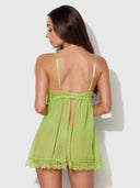 SHAVON LACE & CHIFFON BABYDOLL & G-STRING SET