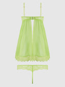 SHAVON LACE & CHIFFON BABYDOLL & G-STRING SET