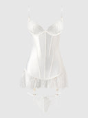 BRIDAL SATIN & LACE CHEMISE SET