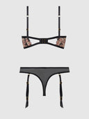 NOVA BLACKLIGHT BRA SET BLACK / S