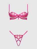 NOVA BLACKLIGHT LACE BRA & CROTCHLESS G-STRING SET
