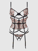 NOVA BLACKLIGHT BUSTIER SET BLACK / S