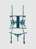 NOVA BLACKLIGHT BUSTIER SET JADED BLUE / S