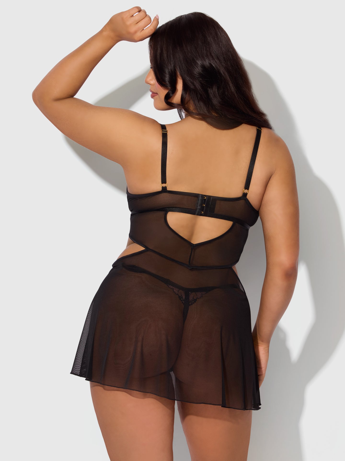 NOVA BLACKLIGHT BABYDOLL SET BLACK / S