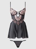 NOVA BLACKLIGHT BABYDOLL SET BLACK / S