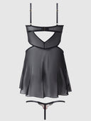 NOVA BLACKLIGHT BABYDOLL SET BLACK / S