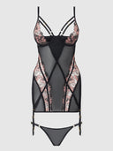 NOVA BLACKLIGHT CHEMISE SET BLACK / S