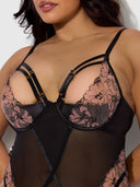 NOVA BLACKLIGHT CHEMISE SET BLACK / S