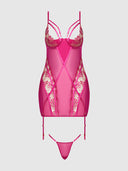 NOVA BLACKLIGHT LACE CHEMISE & THONG SET