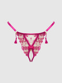 NOVA BLACKLIGHT LACE CROTCHLESS PEARL G-STRING