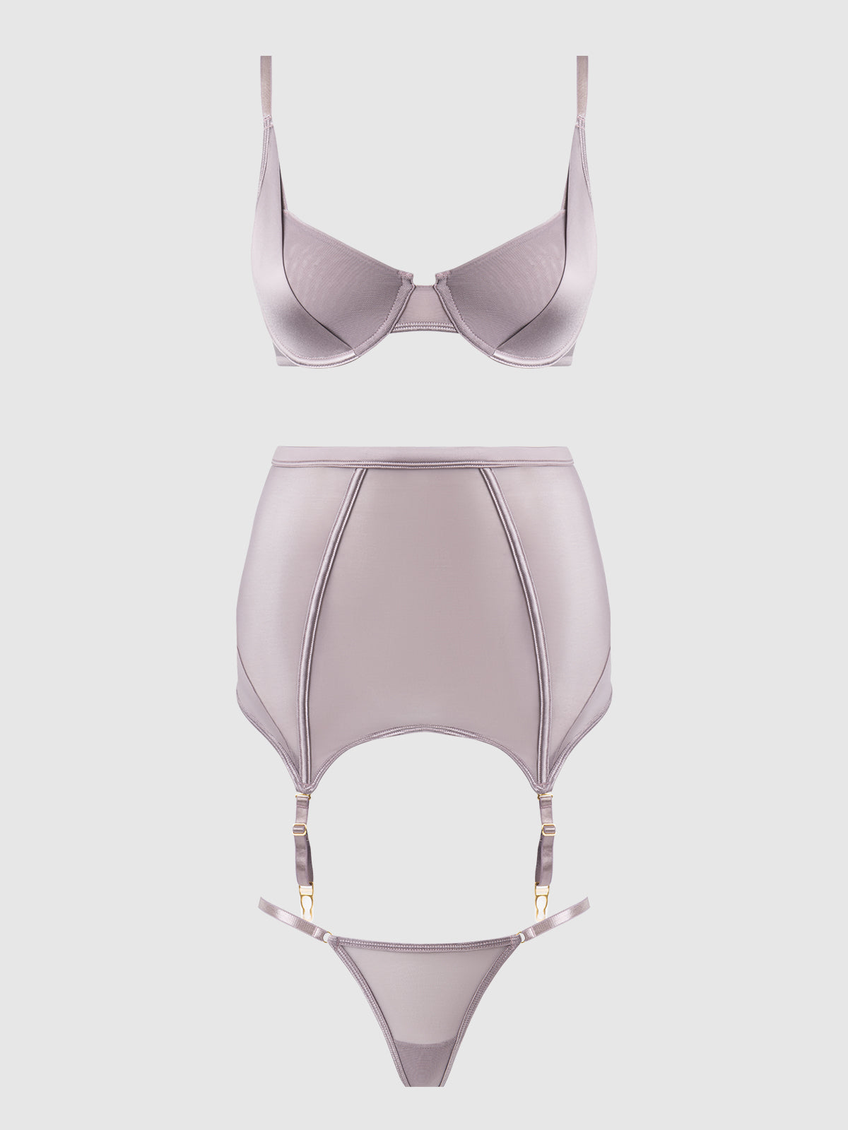 RAQUEL 3 PIECE SKIRT SET DARK ROSE / S