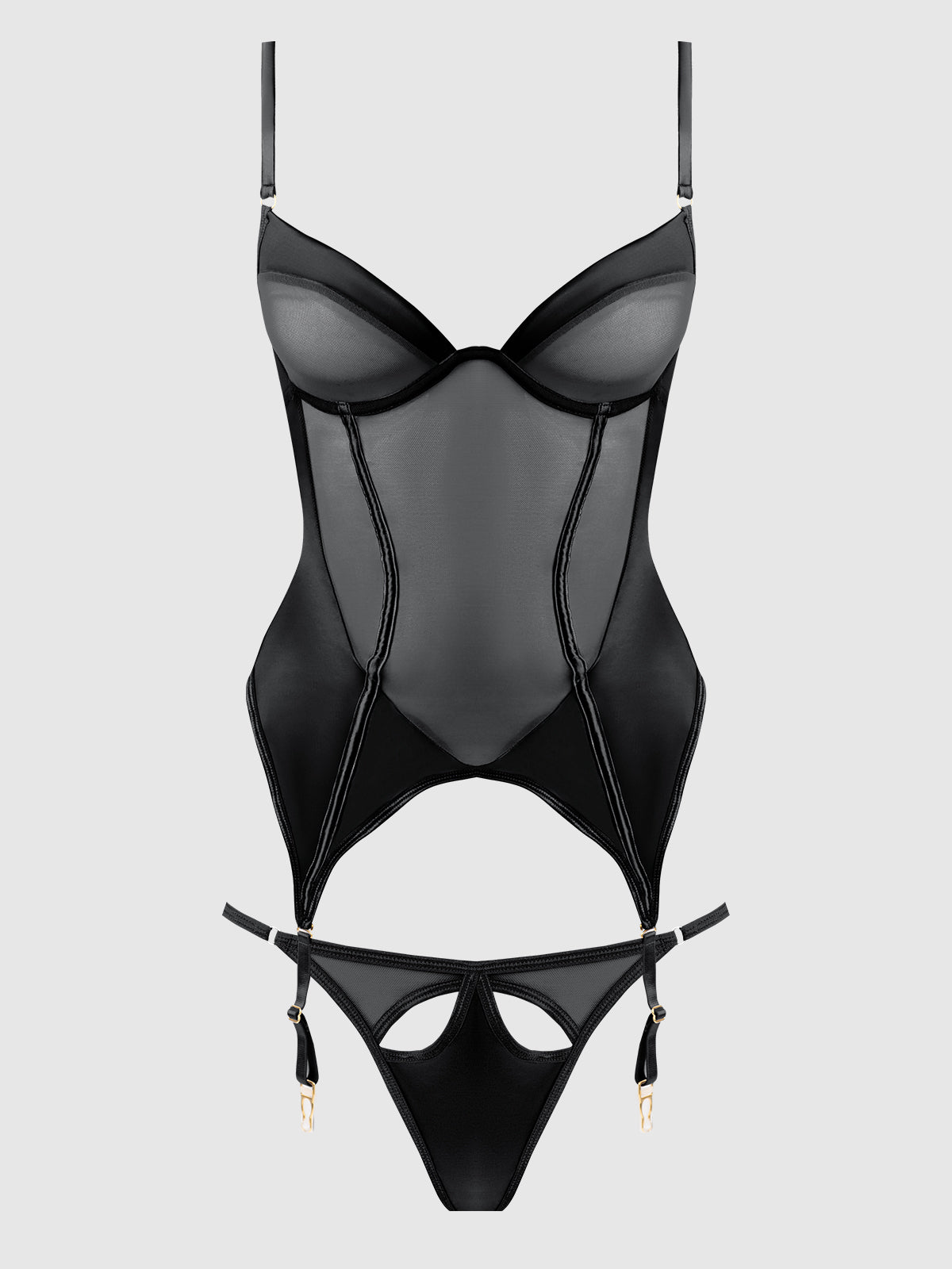 RAQUEL BUSTIER SET BLACK / S