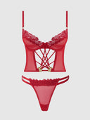 ASHLEY ALEXISS LACE BUSTIER  & G-STRING SET