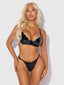 TRINITY PATENT BRA & LACE UP CROTCHLESS PANTY SET