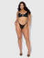 TRINITY PATENT BRA & LACE UP CROTCHLESS PANTY SET