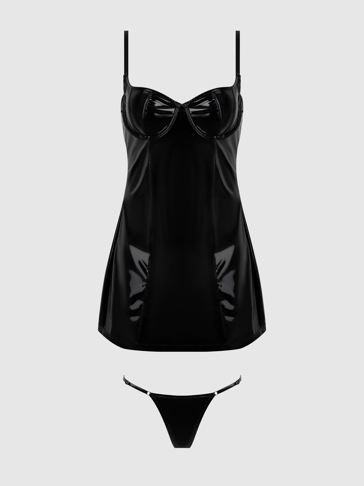 TRINITY CHEMISE SET BLACK / S