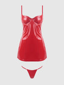 TRINITY CHEMISE SET RED / S