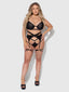 SNAKE 3 PIECE BRA SET BLACK / S