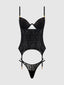 SNAKE VELVET-BURNOUT MESH BUSTIER & THONG SET