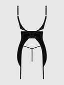 SNAKE VELVET-BURNOUT MESH CHEMISE & G-STRING SET