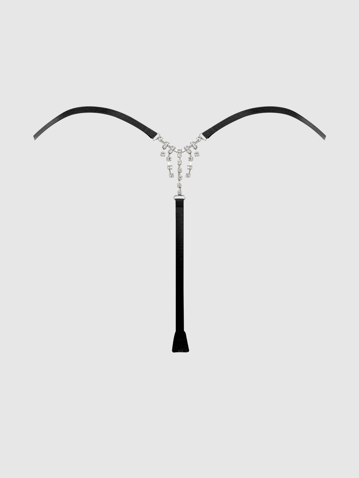 KRYSTAL SIDE SLIDER & RHINESTONE FRINGE BACK G-STRING