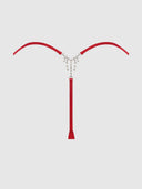 KRYSTAL SIDE SLIDER & RHINESTONE FRINGE BACK G-STRING