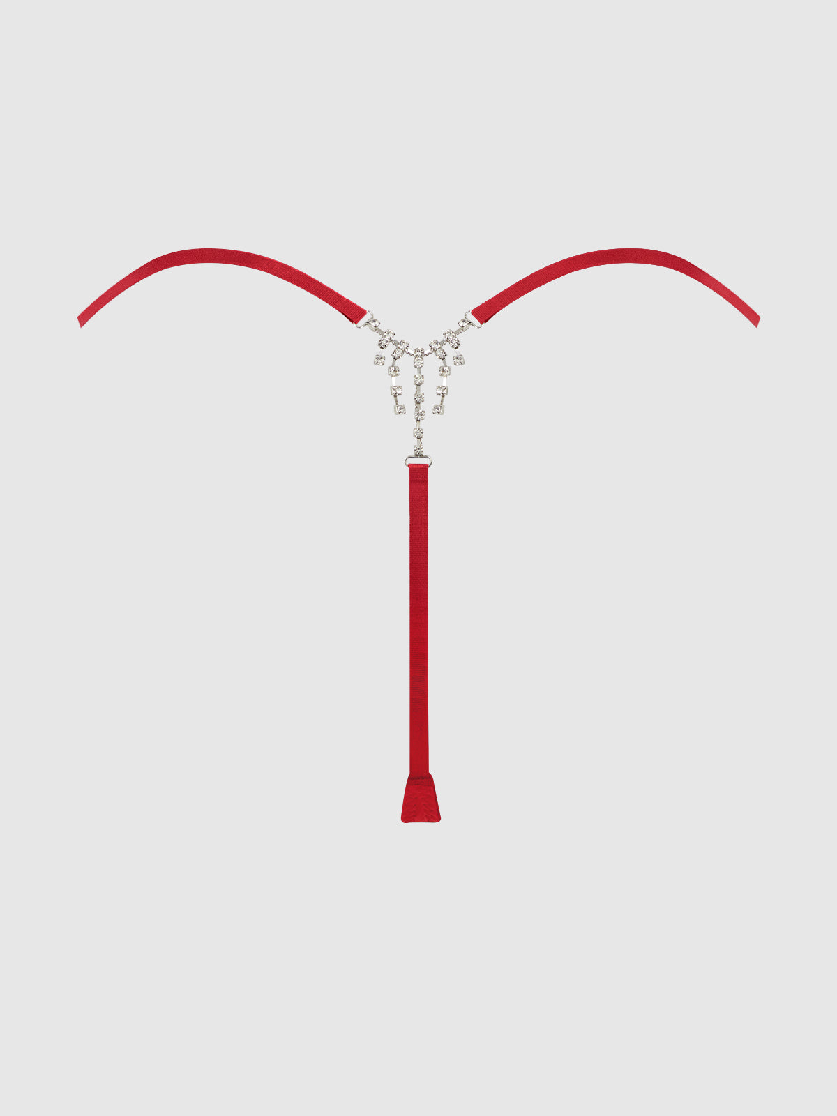 KRYSTAL SIDE SLIDER & RHINESTONE FRINGE BACK G-STRING