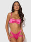 ISSADORA OILSLICK & LACE PUSH UP BRA & STRAPPY BACK TANGA