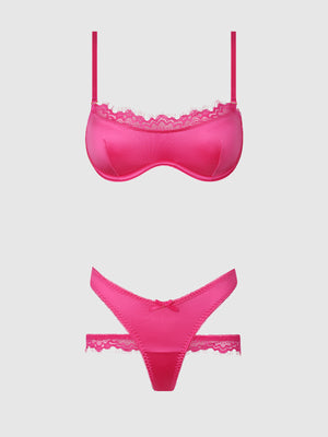 ISSADORA OILSLICK & LACE PUSH UP BRA & STRAPPY BACK TANGA