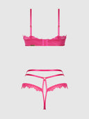 ISSADORA OILSLICK & LACE PUSH UP BRA & STRAPPY BACK TANGA