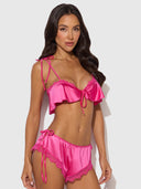 ISSADORA OILSLICK & LACE DROP OFF FLOUNCE TOP & PANTY
