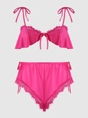 ISSADORA OILSLICK & LACE DROP OFF FLOUNCE TOP & PANTY