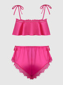 ISSADORA OILSLICK & LACE DROP OFF FLOUNCE TOP & PANTY